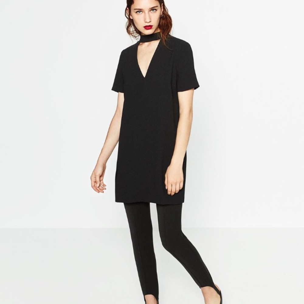 Zara black dress with chest cutout